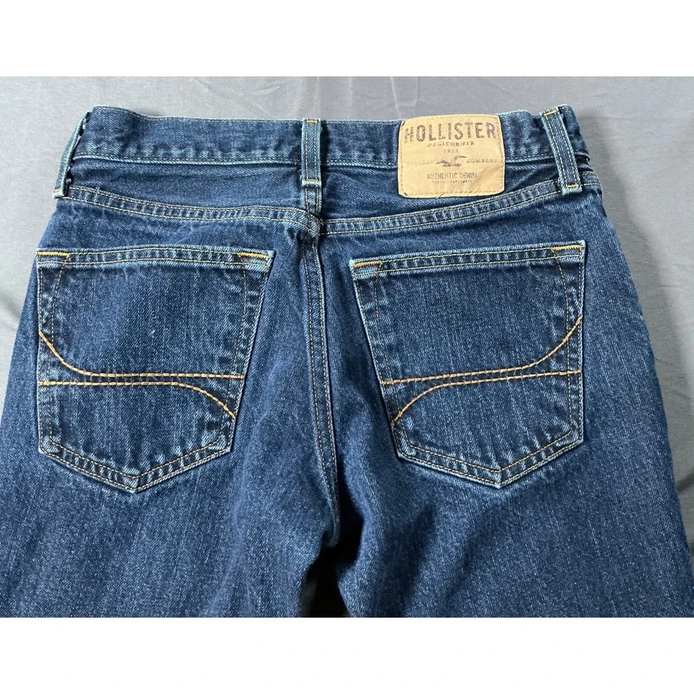 Hollister Skinny Jeans Mens 28x30 Dark Wash Button Fly Denim Blue